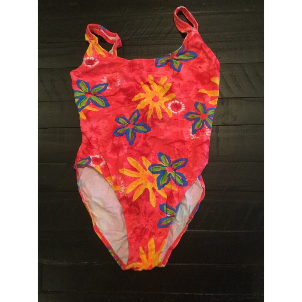 Xhilaration Juniors Size 13/14 Tie‎ Dye Floral One Piece Swimsuit NWOT (J12)